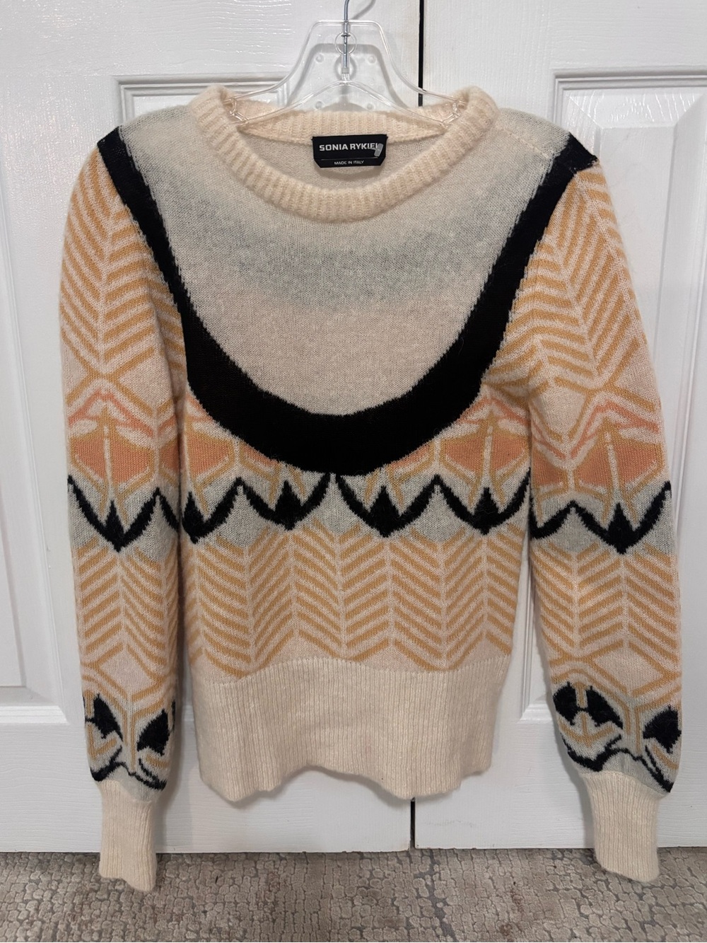 Sonia Rykiel Patterned Wool Blend Sweater Womens size 36